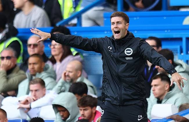 Fabian Hurzeler manager of Brighton & Hove Albion reacts Chelsea v Brighton and Hove Albion, Premier League, Football, Stamford Bridge, London, UK - 27 Sep 2025London Stamford Bridge United Kingdom EDITORIAL USE ONLY No use with unauthorised audio, video, data, fixture lists, club league logos or live services. Online in-match use limited to 120 images, no video emulation. No use in betting, games or single club league player publications. Copyright: xMichaelxZemanek Shutterstockx 15503910bx