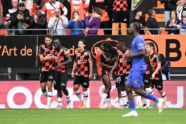FC Lorient v AS Monaco FC - Ligue 1 McDonald s 2025 2026 03 Montassar TALBI (fcl) - 09 Mohamed BAMBA (fcl) - 06 Laurent ABERGEL (fcl) during the Ligue 1 McDonald s match between Lorient and Monaco at Stade du Moustoir on September 27, 2025 in Lorient, France. Lorient France  Copyright: xFEPx 776348139