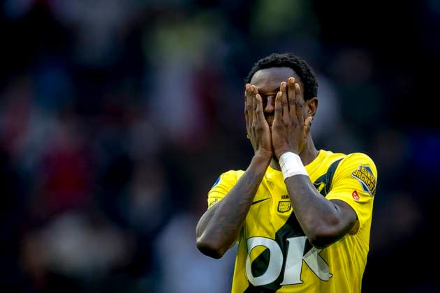 NAC Breda midfielder Kamal Sowah dejected after the lost game during the match AFC Ajax Amsterdam vs NAC Breda at the Johan Cruijff ArenA for the Dutch Vriendenloterij Eredivisie season 2025-2026 in AMSTERDAM, Netherlands on 27 september 2025, (photo by Marcel van Dorst EYE4images DeFodi Images) NAC Breda midfielder Kamal Sowah dejected after the lost game during the match AFC Ajax Amsterdam vs NAC Breda at the Johan Cruijff ArenA for the Dutch Vriendenloterij Eredivisie season 2025 2026 in AMSTERDAM, Netherlands on 27 september 2025, photo by Marcel van Dorst EYE4images DeFodi Images