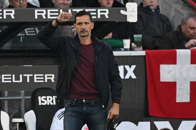 27.09.2025, xjhx, Fussball 1.Bundesliga, Borussia Moenchengladbach - Eintracht Frankfurt v.l. Trainer Dino Toppmöller Toppmoeller (Eintracht Frankfurt) (DFL DFB REGULATIONS PROHIBIT ANY USE OF PHOTOGRAPHS as IMAGE SEQUENCES and or QUASI-VIDEO) Moenchengladbach