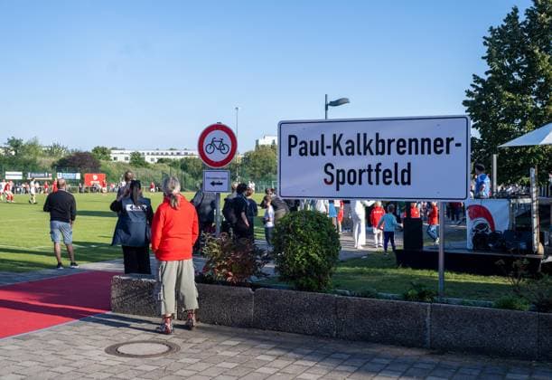 Fußball, Herren, Saison 2025 2026, NOFV Oberliga Nord, SV Sparta Lichtenberg, Feier zur Namensgebung, Sportanlage Fischerstraße wird zum Paul-Kalkbrenner-Sportfeld, 27.09. 2025, Copyright: xMatthiasxKochx