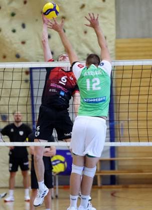 BAU 27.09.2025 Ludwigsburg Volleyball Barock Volley MTV Ludwigsburg vs. TSV Haching, Ben-Simon Bonin (LB, links)
