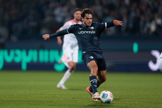 27.09.2025, 2. Bundesliga, 7. Spieltag, VfL Bochum 1848 - Fortuna Düsseldorf, Kjell Wätjen (VfL Bochum 1848), Bochum Vonovia Ruhrstadion NRW Deutschland xRHR-FOTO DEx