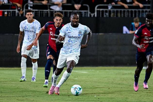 Inter s Marcus Lilian Thuram Ulien in action during the Serie A soccer match between Cagliari Calcio and Inter at the Unipol Domus in Cagliari, Sardinia - Saturday, 27 september 2025. - Soccer  Copyright: xGianlucaxZuddas LaPressex