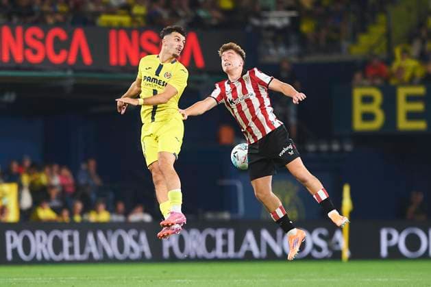 George Mikautadze (Villarreal CF) and Mikel Jaureguizar (Athletic Club) during the LaLiga EA Sports match between Villarreal CF and Athletic Club at Estadio de la Ceramica on September 27, 2025 in Villarreal, Spain. (Photo by Maria Jose Segovia DeFodi Images) George Mikautadze Villarreal CF and Mikel Jaureguizar Athletic Club during the LaLiga EA Sports match between Villarreal CF and Athletic Club at Estadio de la Ceramica on September 27, 2025 in Villarreal, Spain Photo by Maria Jose Segovia DeFodi Images