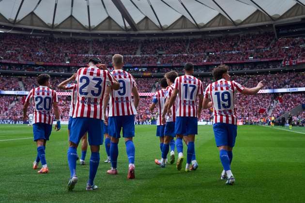 Julian Alvarez of Atletico de Madrid celebrates his goal during the La Liga EA match between Atletico de Madrid and Real Madrid CF, on September 27, 2025. - 27 09 2025 - Spain Madrid Madrid -  LGMx xLexPictorium LePictorium_0315586