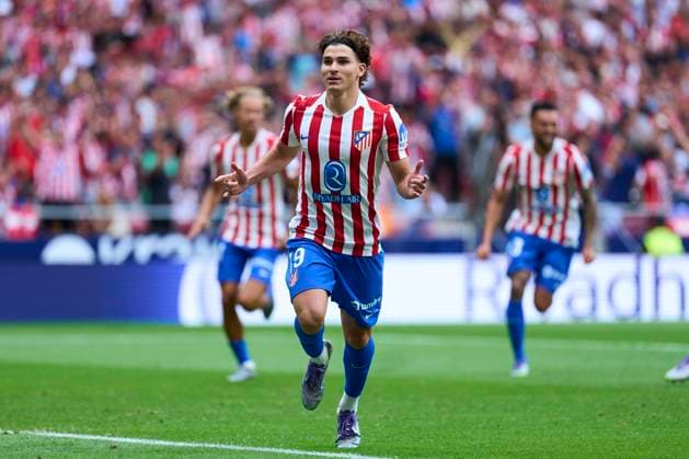 Julian Alvarez of Atletico de Madrid celebrates his goal during the La Liga EA match between Atletico de Madrid and Real Madrid CF, on September 27, 2025. - 27 09 2025 - Spain Madrid Madrid -  LGMx xLexPictorium LePictorium_0315600