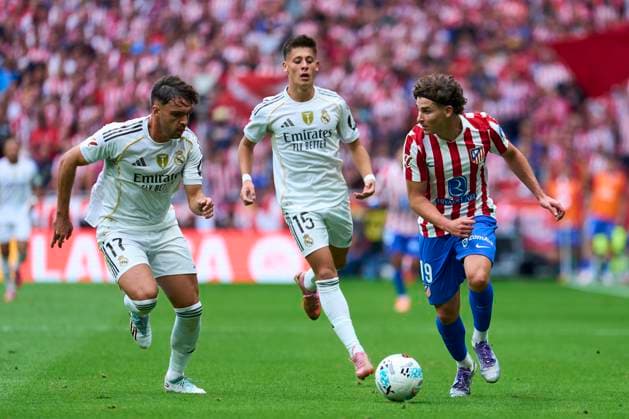 Julian Alvarez of Atletico de Madrid celebrates his goal during the La Liga EA match between Atletico de Madrid and Real Madrid CF, on September 27, 2025. - 27 09 2025 - Spain Madrid Madrid -  LGMx xLexPictorium LePictorium_0315619