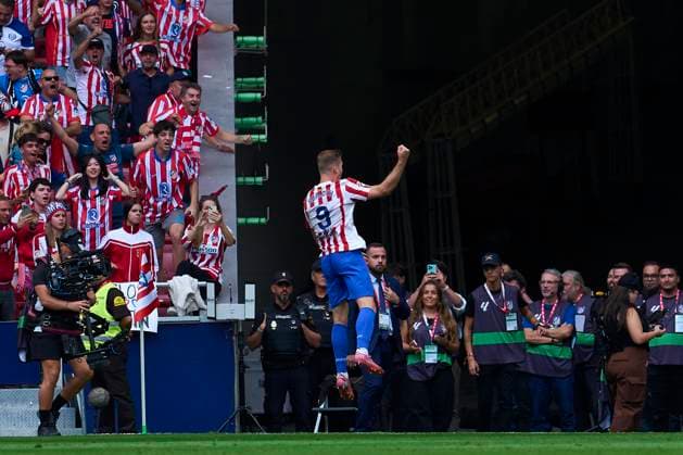 Alexander Sorloth of Atletico de Madrid celebrates his goal during the La Liga EA match between Atletico de Madrid and Real Madrid CF, on September 27, 2025. - 27 09 2025 - Spain Madrid Madrid -  LGMx xLexPictorium LePictorium_0315409
