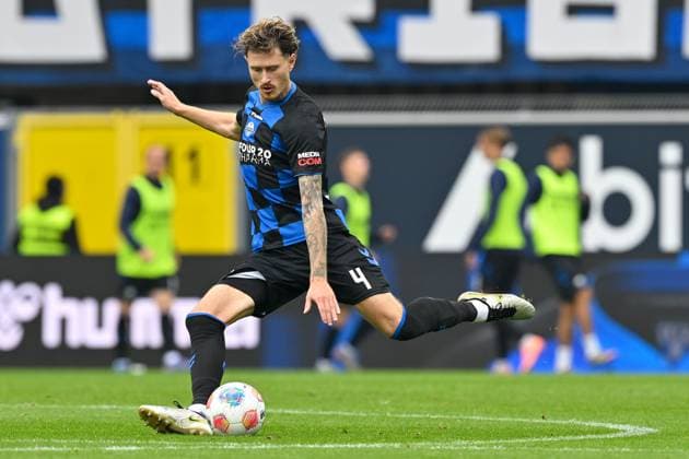 Paderborn, Home Deluxe Arena, 27.09.25, GER, Herren, 2.Bundesliga, Saison 2025-2026, SC Paderborn 07 - 1.FC Kaiserslautern Bild: Calvin BRACKELMANN (Paderborn) DFL regulations prohibit any use of photographs as image sequences and or quasi-video. NRW Deutschland