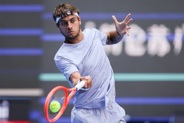 BEIJING, CHINA - SEPTEMBER 28: Flavio Cobolli of Italy returns a shot in the Men s Singles Round of 16 match against Learner Tien of the United States on day 7 of the 2025 China Open at National Tennis Center on September 28, 2025 in Beijing, China.  Copyright: xVCGx 111593671807