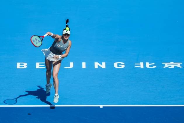 BEIJING, CHINA - SEPTEMBER 28: Eva Lys of Germany returns a shot in the Women s Singles Round of 32 match against Elena Rybakina of Kazakhstan on day 7 of the 2025 China Open at National Tennis Center on September 28, 2025 in Beijing, China.  Copyright: xVCGx 111593669657