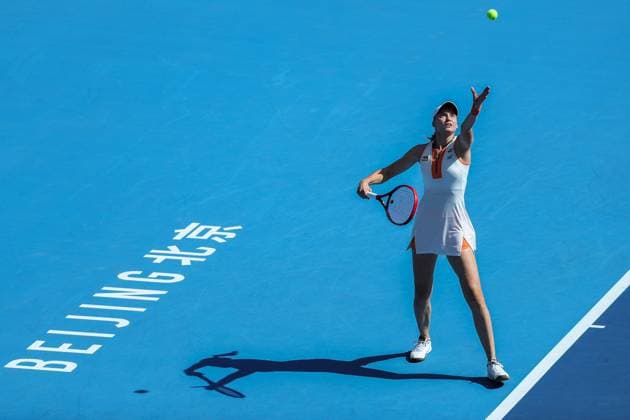 BEIJING, CHINA - SEPTEMBER 28: Elena Rybakina of Kazakhstan returns a shot in the Women s Singles Round of 32 match against Eva Lys of Germany on day 7 of the 2025 China Open at National Tennis Center on September 28, 2025 in Beijing, China.  Copyright: xVCGx 111593675248