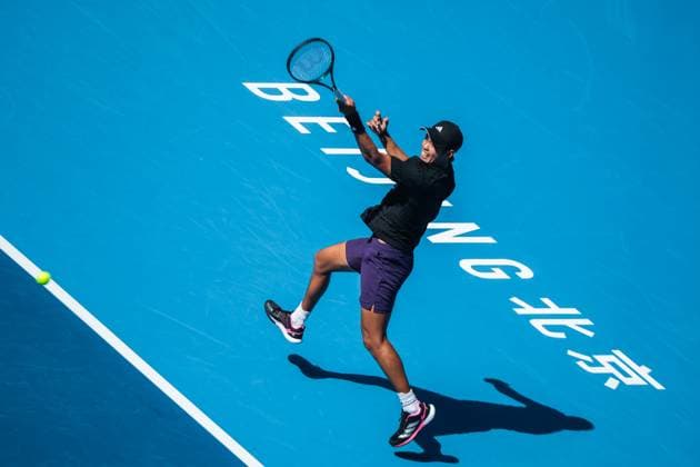 BEIJING, CHINA - SEPTEMBER 28: Learner Tien of the United States returns a shot in the Men s Singles Round of 16 match against Flavio Cobolli of Italy on day 7 of the 2025 China Open at National Tennis Center on September 28, 2025 in Beijing, China.  Copyright: xVCGx 111593680689