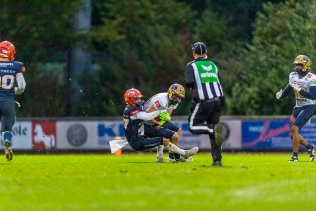 GER, ifm Ravensburg Razorbacks vs Dresden Monarchs, American Football, GFL, Saison 2025, Playoffs, Halbfinale, 27.09.2025, GER, ifm Ravensburg Razorbacks vs Dresden Monarchs, American Football, GFL, Saison 2025, Playoffs, Halbfinale, 27.09.2025 Weingarten Copyright: xEibner-Pressefoto FlorianxWolfx EP_FWF