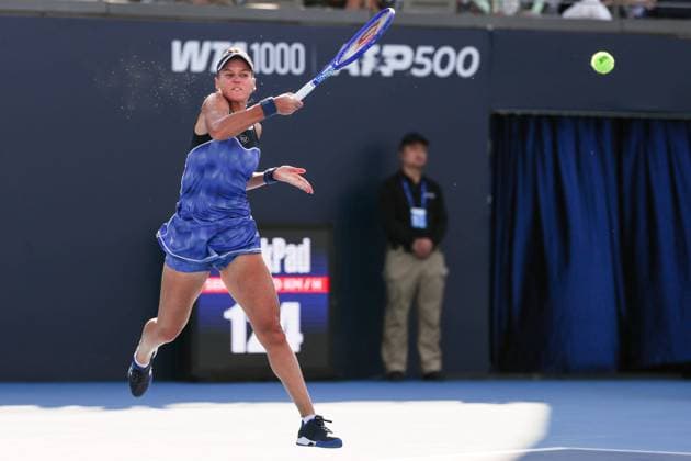 BEIJING, CHINA - SEPTEMBER 28: Veronika Kudermetova competes in the Women s Singles Round of 32 match against Marie Bouzkova of the Czech Republic on day 7 of the 2025 China Open at National Tennis Center on September 28, 2025 in Beijing, China.  Copyright: xVCGx 111593711972