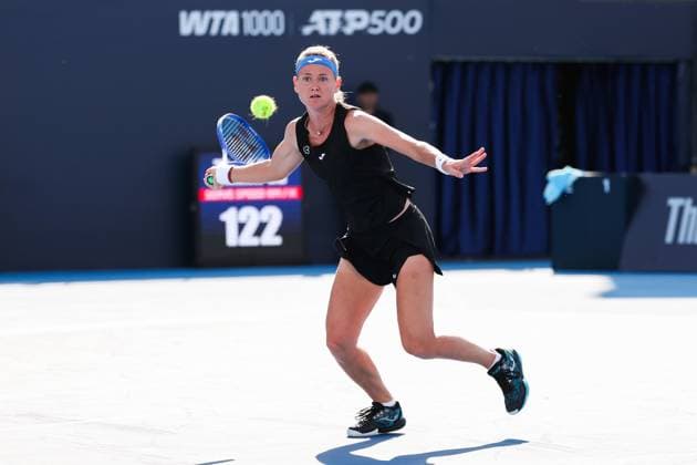 BEIJING, CHINA - SEPTEMBER 28: Marie Bouzkova of the Czech Republic competes in the Women s Singles Round of 32 match against Veronika Kudermetova on day 7 of the 2025 China Open at National Tennis Center on September 28, 2025 in Beijing, China.  Copyright: xVCGx 111593705276