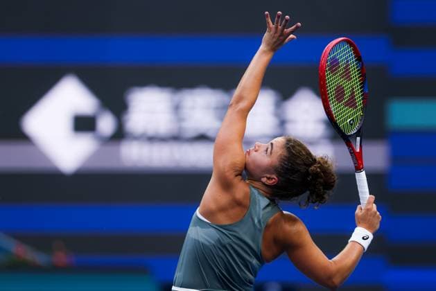 BEIJING, CHINA - SEPTEMBER 28: Jasmine Paolini of Italy competes in the Women s Singles Round of 32 match against Sofia Kenin of the United States on day 7 of the 2025 China Open at National Tennis Center on September 28, 2025 in Beijing, China.  Copyright: xVCGx 111593733765