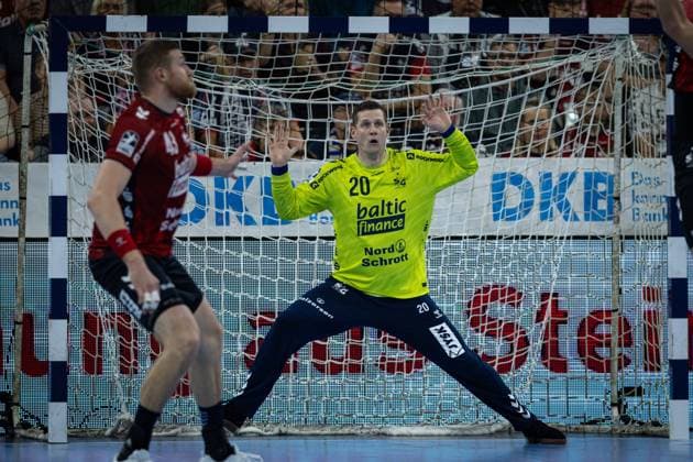 DAIKIN HBL: SG Flensburg-Handewitt vs FRISCH AUF! Göppingen; 28.09.25 Kevin Møller (Nr.20, SG Flensburg-Handewitt) DAIKIN HBL: SG Flensburg-Handewitt vs FRISCH AUF! Göppingen, GP JOULE Arena am 28.09.25 Copyright: xBEAUTIFULxSPORTS MarioxM.xKobergx
