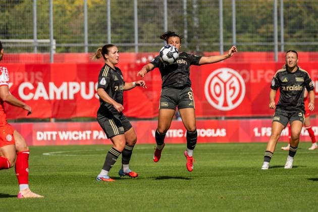 Spielszene, Ballannahme, Ballaktion Korina Janez (1. FC Union Berlin, 08), GER, 1. FSV Mainz 05 vs. 1. FC Union Berlin, Fussball, DFB-Pokal der Frauen, 1. Runde, Saison 2025 2026, 28.09.2025, DFB REGULATIONS PROHIBIT ANY USE OF PHOTOGRAPHS AS IMAGE SEQUENCES AND OR QUASI-VIDEO, GER, 1. FSV Mainz 05 vs. 1. FC Union Berlin, Fussball, DFB-Pokal der Frauen, 1. Runde, Saison 2025 2026, 28.09.2025 Mainz Copyright: xEibner-Pressefoto Jan-NiclasxGrox EP_JGG