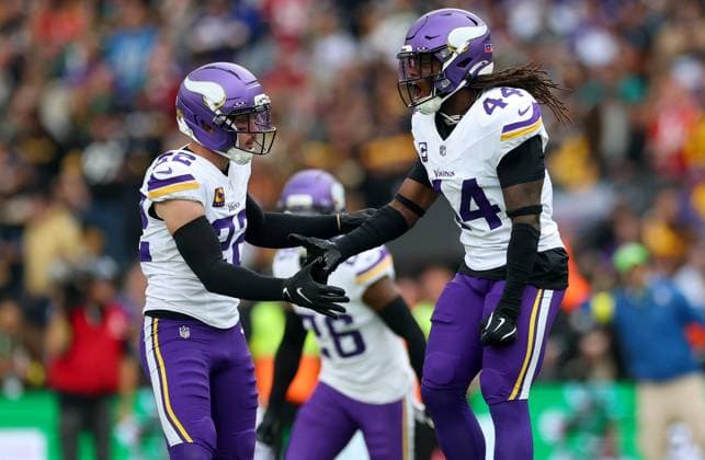 NFL, American Football Herren, USA Week 4, Croke Park, Dublin 28 9 2025 Pittsburgh Steelers vs Minnesota Vikings Vikings™ Myles Price Myles Price 28 9 2025  Copyright: x INPHO JamesxCrombiex JCR16167