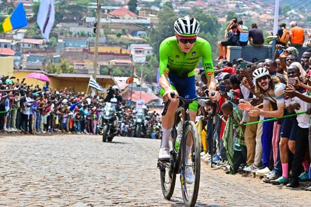 POGAÄaAR Tadej (Tadej Pogacar), Slowenien, Slovenia Men Elite Road Race Rwanda 2025 POGAÄaAR Tadej (Tadej Pogacar), Slowenien, Slovenia Straßenrennen Männer UCI-Straßenweltmeisterschaften 2025 in Kigali Ruanda. 92nd World Championships ME - Road Race (WC) One day race Kigali (267.5km) 2025 UCI Road World Championships Kigali Rwanda 28.09.2025