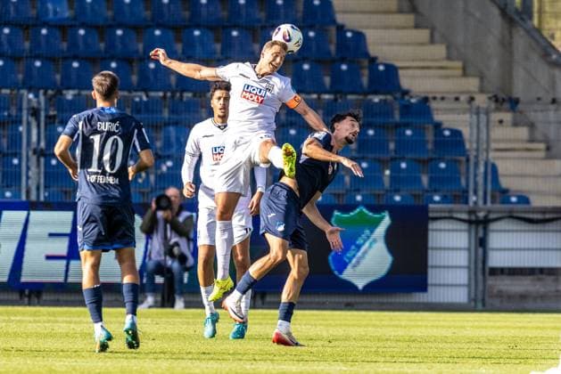 Fussball, Saison 2025 2026, 3. Liga, Dietmar-Hopp-Stadion Sinsheim, 8. Spieltag, TSG Hoffenheim II - SSV Ulm 1846 Fußball, 28.09.2025 28.09.2025, Fussball, Saison 2025 2026, 3. Liga, Dietmar-Hopp-Stadion Sinsheim, 8. Spieltag, TSG Hoffenheim II - SSV Ulm 1846 Fußball, 14 Dennis Dressel (SSV Ulm 1846 Fußball) Foto: Lucca Fundel Sinsheim Dietmar-Hopp-Stadion Baden-Württemberg Deutschland