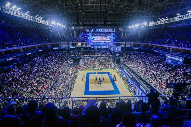 (250928) -- PASAY CITY, Sept. 28, 2025 -- Players compete during the final match between Italy and Bulgaria at the FIVB Men s World Championship, WM, Weltmeisterschaft 2025 in Pasay City, the Philippines, Sept. 28, 2025. ) (SP)PHILIPPINES-PASAY CITY-VOLLEYBALL-FIVB MEN S WORLD CHAMPIONSHIP 2025-FINAL ROUELLExUMALI 