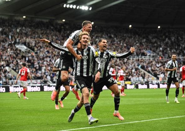 Nick Woltemade of Newcastle United celebrates scoring their first goal Newcastle United v Arsenal, Premier League, Football, St James Park, Newcastle, UK - 28 Sep 2025Newcastle St James Park United Kingdom EDITORIAL USE ONLY No use with unauthorised audio, video, data, fixture lists, club league logos or live services. Online in-match use limited to 120 images, no video emulation. No use in betting, games or single club league player publications. Copyright: xRichardxLee Shutterstockx 15503935ao