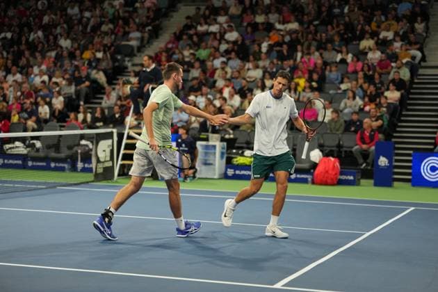 TENNIS : CO Met Orleans Open 2025 - Finale - ATP, Tennis Herren Challenger Tour 125 - 28 09 2025 josh Paris (GBR) and Theo Arribage (FRA) during the CO Met OrlÃ ans Open 2025 final, ATP Challenger Tour 125 tennis tournament on 28 September 2025 at CO Met Arena in OrlÃ ans, France - Photo Alexandre Martins Psnewz  Copyright: xALEXANDRExMARTINSx