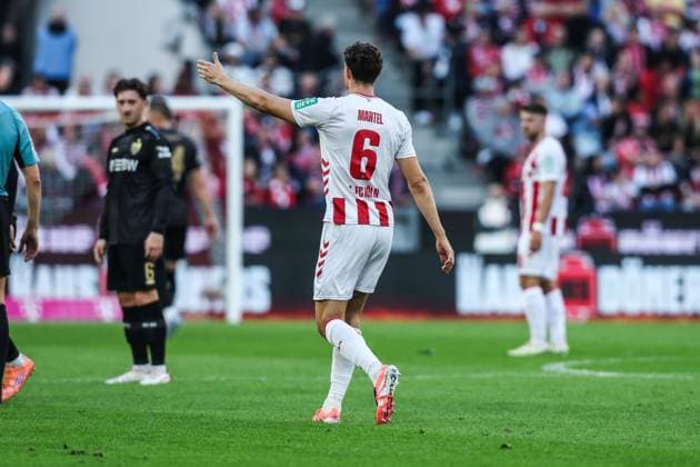 Eric Martel (1. FC Köln, 6 Fussball, Bundesliga Saison 2025 2026 5.Spieltag 1.FC Köln - VfB Stuttgart 28.09.2025, RheinEnergieSTADION Köln RheinEnergieSTADION Nordrhein-Westfalen Deutschland