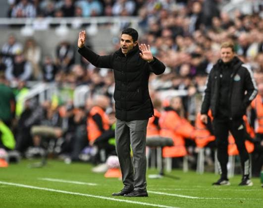 Mikel Arteta manager of Arsenal Newcastle United v Arsenal, Premier League, Football, St James Park, Newcastle, UK - 28 Sep 2025Newcastle St James Park United Kingdom EDITORIAL USE ONLY No use with unauthorised audio, video, data, fixture lists, club league logos or live services. Online in-match use limited to 120 images, no video emulation. No use in betting, games or single club league player publications. Copyright: xRichardxLee Shutterstockx 15503935ba