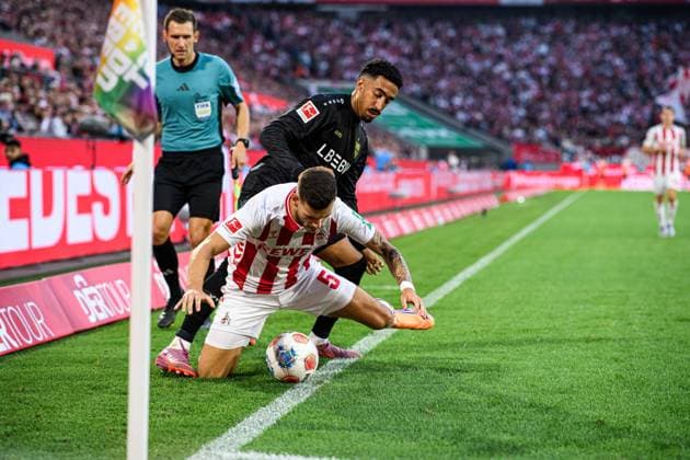 COLOGNE, GERMANY - 28 SEPTEMBER, 2025: Tom Krauss, Tiago Tomas - The football match of Bundesliga 1.FC Koeln vs VfB Stuttgart at Rhein Energie Stadion.  Copyright: xVITALIIxKLIUIEVx