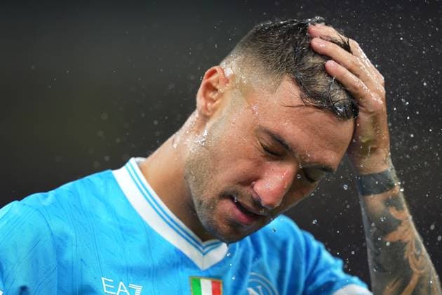 Napoli™s Matteo Politano during the Serie A soccer match between Milan and Napoli at the San Siro Stadium in Milan , north Italy - Sunday , September 28 , 2025. - Soccer .  Copyright: xSpada LaPressex