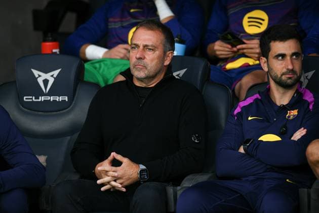 FC Barcelona, Barca v REAL SOCIEDAD OLIMPIC STADIUM LLUIS COMPANYS. MONTJUIC,BARCELONA. September 28, 2025 FC BARCELONA vs REAL SOCIEDAD September 28, ,2025 Hansi Flick head coach of FC Barcelona during the match between FC Barcelona and Real Sociedad corresponding to the seventh day of La Liga EA Sports at at Olimpic Stadium Lluis Companys of MontjuÃ¯c in Barcelona, Spain. Barcelona ESP Copyright: xS.xRosx