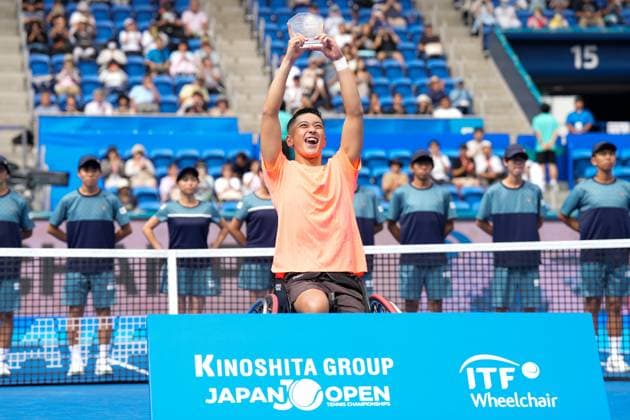 Sport Bilder des Tages Tokito Oda (JPN), SEPTEMBER 29, 2025 - Tennis : Victory Ceremony at Ariake Tennis Forest Park during Kinoshita Group Japan Open Wheelchair Tennis Championship 2025 in Tokyo, Japan. Noxthirdxpartyxsales  aflo_305192275