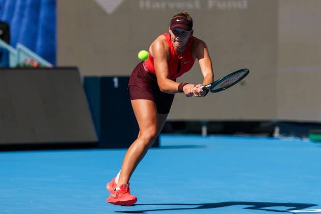 BEIJING, CHINA - SEPTEMBER 29: Mirra Andreeva of Russia returns a shot in the Women s Singles Round of 32 match against Jessica Bouzas Maneiro of Spain on day 8 of the 2025 China Open at National Tennis Center on September 29, 2025 in Beijing, China.  Copyright: xVCGx 111593916113