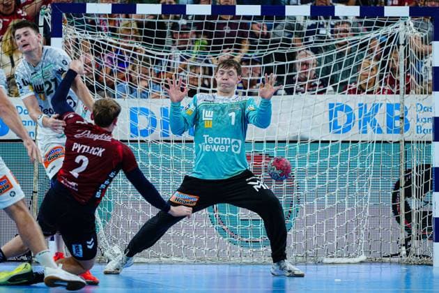 Julian Buchele (Frisch Auf Goeppingen, 01) GER, SG Flensburg-Handewitt vs. Frisch Auf Goeppingen, Handball, Bundesliga, Spieltag 6, Saison 2026 2026, 28.09.2025 GER, SG Flensburg-Handewitt vs. Frisch Auf Goeppingen, Handball, Bundesliga, Spieltag 6, Saison 2026 2026, 28.09.2025 Flensburg Copyright: xEibner-Pressefoto MarcelxvonxFehrnx EP_MFN