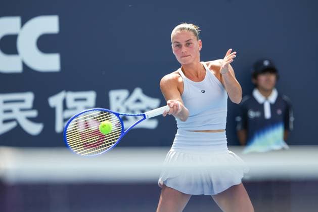 BEIJING, CHINA - SEPTEMBER 29: Marta Kostyuk of Ukraine competes in the Women s Singles Round of 32 match against Aliaksandra Sasnovich on day 8 of the 2025 China Open at the National Tennis Center on September 29, 2025 in Beijing, China.  Copyright: xVCGx 111593929642