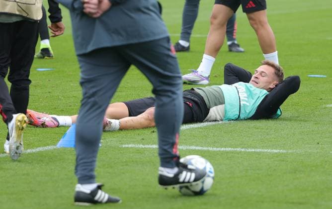 20.09.2025, Abschlusstraining, FC Bayern Muenchen Saebenerstrasse, Fussball im Bild: Joshua Kimmich (FC Bayern Muenchen)