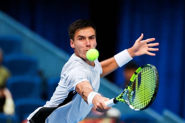 BEIJING, CHINA - SEPTEMBER 29: Fabian Marozsan of Hungary competes in the Men s Singles Quarterfinal match against Jannik Sinner of Italy on day 8 of the 2025 China Open at the National Tennis Center on September 29, 2025 in Beijing, China.  Copyright: xVCGx 111593941827