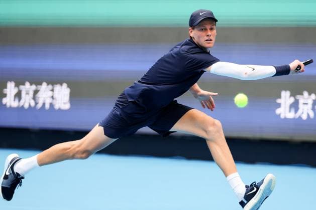 BEIJING, CHINA - SEPTEMBER 29: Jannik Sinner of Italy competes in the Men s Singles Quarterfinal match against Fabian Marozsan of Hungary on day 8 of the 2025 China Open at the National Tennis Center on September 29, 2025 in Beijing, China.  Copyright: xVCGx 111593951667
