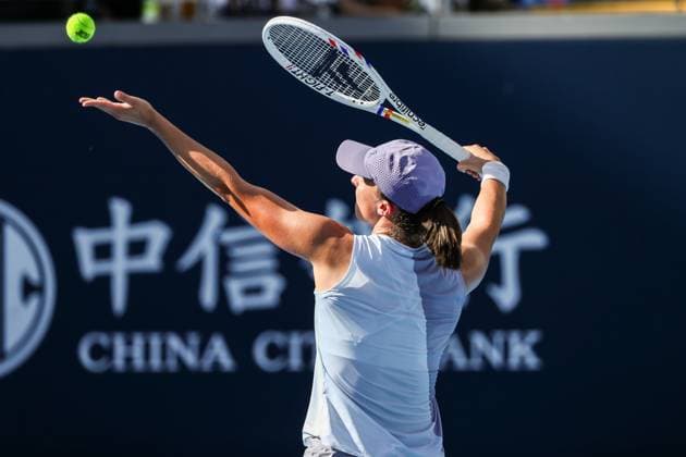 BEIJING, CHINA - SEPTEMBER 29: Iga Swiatek of Poland competes in the Women s Singles Round of 32 match against Camila Osorio of Colombia on day 8 of the 2025 China Open at the National Tennis Center on September 29, 2025 in Beijing, China.  Copyright: xVCGx 111593942979