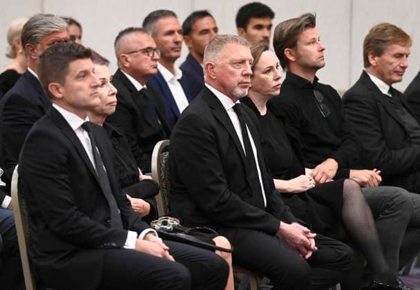Sport Bilder des Tages Zagreb, Croatia, 290925. Sheraton Hotel. Commemoration for the celebrated tennis coach and national team, Nationalteam coach Nikola Pilic. In the photo: Zdravko Maric, President of the Croatian Tennis Federation, Mija Pilic, Boris Becker, Niko Pilic. Photo: Ronald Gorsic CROPIX Copyright: xxRonaldxGorsicx pilic_komemoracija9-290925