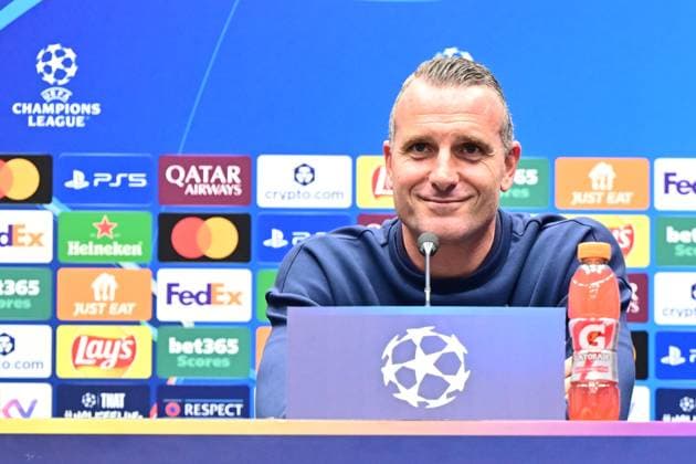 Atalanta v Club Brugge - UEFA Champions League Media Activities 29 09 2025 BERGAMO, ITALY - SEPTEMBER 29 : Hayen Nicky head coach of Club Brugge talking to the press during a press conference, PK, Pressekonferenz ahead of the UEFA Champions League 2025 26 League Phase MD2 match between Atalanta and Club Brugge on September 29, 2025 in Bergamo, Italy, 29 09 2025 Bergamo Italy  Copyright: xPeterxDexVoechtx