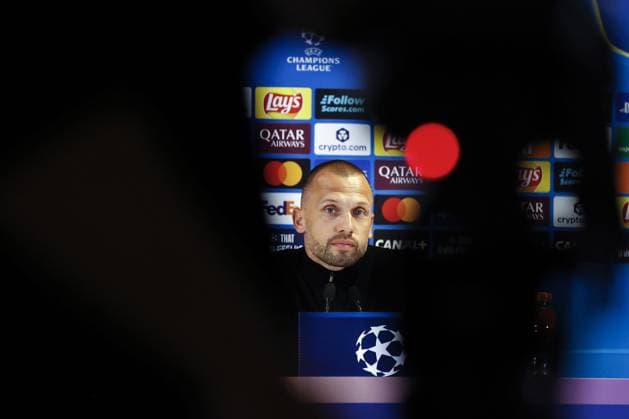 MARSEILLE - Ajax coach John Heitinga during the MD-1 press conference, PK, Pressekonferenz at the Stade Velodrome prior to the UEFA Champions League match against Olympique Marseille, on September 29, 2025, in Marseille, France. ANP MAURICE VAN STEEN xVIxANPxSportx xxANPxIVx 537866302 originalFilename: 537866302.jpg