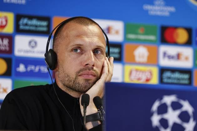 MARSEILLE - Ajax coach John Heitinga during the MD-1 press conference, PK, Pressekonferenz at the Stade Velodrome prior to the UEFA Champions League match against Olympique Marseille, on September 29, 2025, in Marseille, France. ANP MAURICE VAN STEEN xVIxANPxSportx xxANPxIVx 537866363 originalFilename: 537866363.jpg