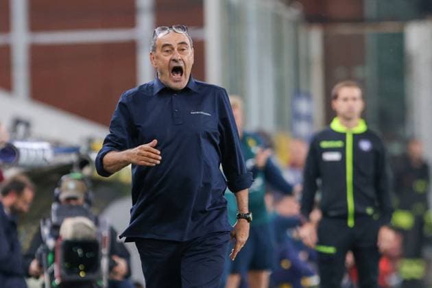 LazioÕs head coach Maurizio Sarri during the Serie A soccer match between Genoa and Lazio at the Luigi Ferraris Stadium in Genoa, Italy - Monday, September 29, 2025. - Soccer .  Copyright: xTanoxPecoraro LaPressex