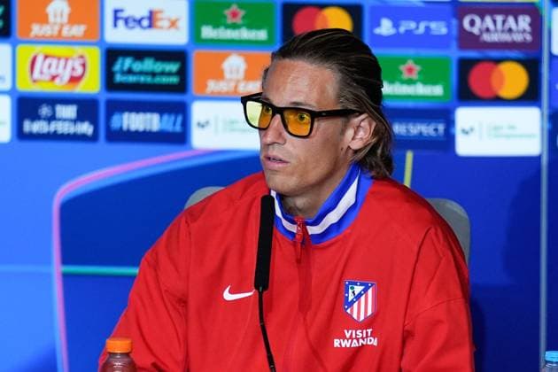 September 29, 2025, Madrid, Madrid, Spain: Marcos Llorente of Atletico de Madrid attends a press conference, PK, Pressekonferenz ahead of their UEFA Champions League 2025 26 match against Eintracht Frankfurt at Riyadh Air Metropolitano on September 29, 2025, in Madrid, Spain. Madrid Spain - ZUMAa181 20250929_zaa_a181_032 Copyright: xDennisxAgyemanx