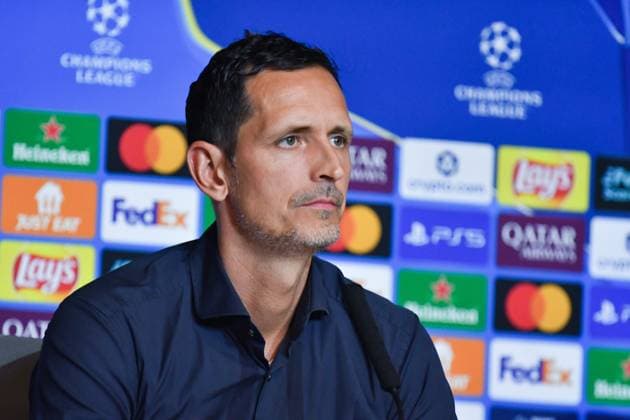 Atletico de Madrid Vs Eintracht Frankfurt press conference, PK, Pressekonferenz in Madrid - 29 Sep 2025 Dino Toppmoller, head coach of Eintracht Frankfurt, attends a press conference ahead of their UEFA Champions League 2025 26 match against Atletico de Madrid at Riyadh Air Metropolitano. Madrid Spain Copyright: xAtilanoxGarciax xSOPAxImagesx FOTO50157